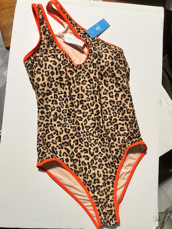 Cupshe Other - Leopard Print One-Piece Swimsuit with Orange Trim